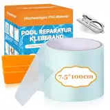 Hymarvo Pool Reparaturset Unterwasser,7.5x100cm Pool Flicken Selbstklebend Set,PVC Pool Flickzeug Klebeband Wasserdichtes,Unterwasserkleber Flex Tape für Pool,Poolfolie,Schlauchboot,Luftmatratze