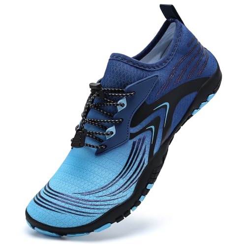 IceUnicorn Barfuss Schuhe Damen Herren Badeschuhe Wasserschuhe(108Blau,43EU)