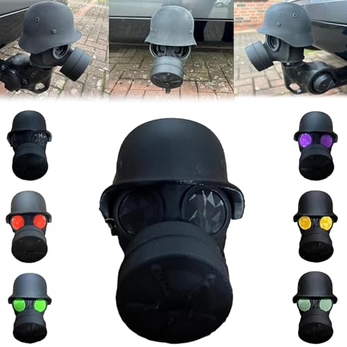 Anhängerkupplung Abdeckung Lustig Gasmaske Helm Anhängerkupplung Schild, Universal Anhängerkupplung Kappe Ø 50 mm für Anhänger PKW LKW RV Kunststoff Abdeckung Anhängerkupplung (Schwarz)
