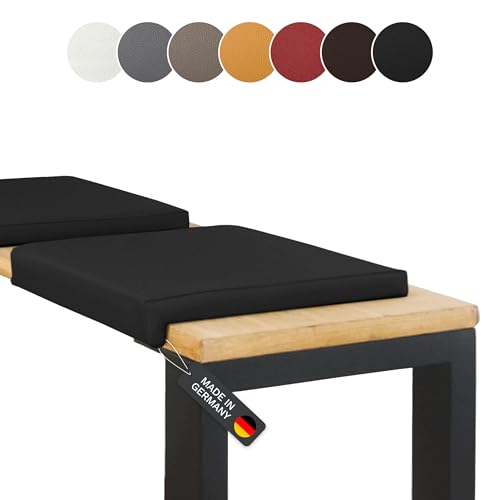 Lycce Bankauflage Klemmkissen 1 Leiste, Sitzkissen Kunstleder schwarz, Banktiefe ab 35 cm