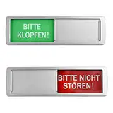 REFORUNG Klopfen-Bitte Nicht Stören Schild Türschilder Schiebeschild Acryl-Kunststoff Privatsphäre Türschild Klebeschild mit Schieber Festhaltemagneten, 3M Klebefläche