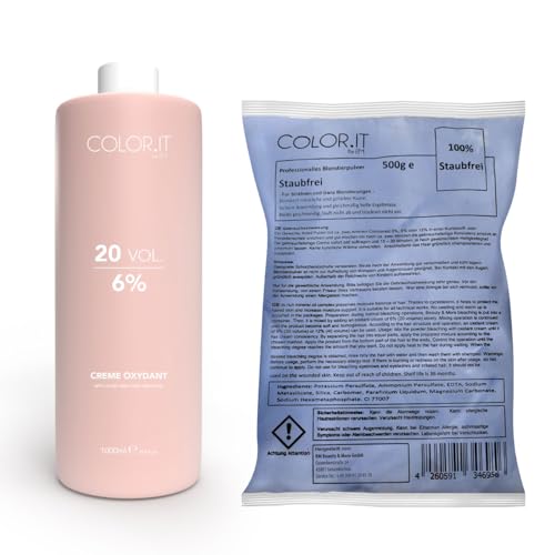 COLOR.IT by BM Blondier-Set 1000ml Creme-Entwickler und 500g Blondierpulver (6%, 1er Pack)