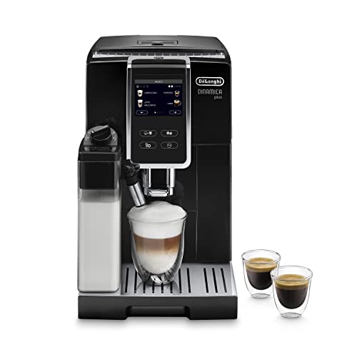 De'Longhi Dinamica Plus ECAM 370.70.B Kaffeevollautomat mit LatteCrema Milchsystem, Cappuccino & Espresso, 3,5 Zoll TFT Touchscreen Farbdisplay und App-Steuerung, Kaffeekannen-Funktion, schwarz