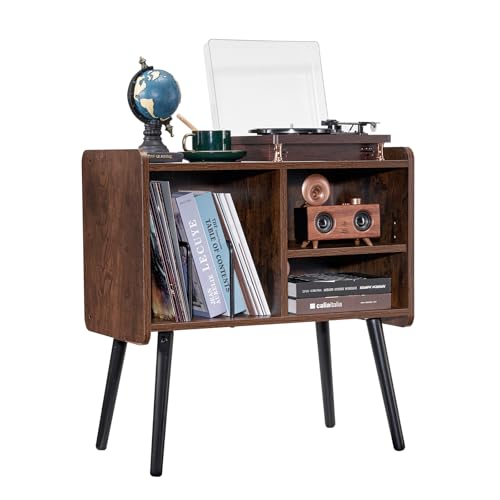 VEVOR Plattenspielerständer mit abnehmbaren Regalen, Schallplattenständer mit Aufbewahrung für bis zu 100 Alben, Vinyl-Schallplattenschrank Plattenspielertisch höhenverstellbar für Wohnzimmer