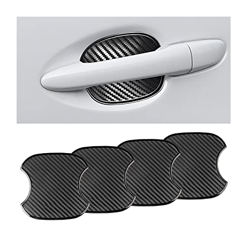 JNNJ 4 Stück Auto Türgriff Lackschutzfolie, Kohlefaser Auto Türgriff Schutzfolie Für Griffmulden, Universal Auto Türgriff Schutzfolie Griffmulde Griffmulden(9.5x10cm)