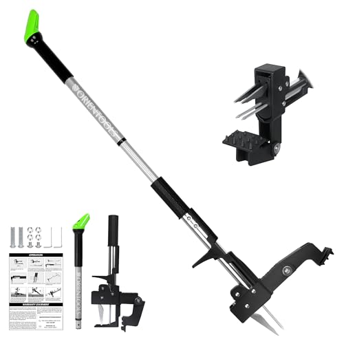 ORIENTOOLS Unkrautstecher, Stand Up Unkrautstecher, 83 bis 105 cm Langer Stiel, Upgrade Abnehmbarer Teleskopstiel Garten Unkrautstecher mit 4 Klauen für arbeitssparende Löwenzahn Entferner Werkzeug