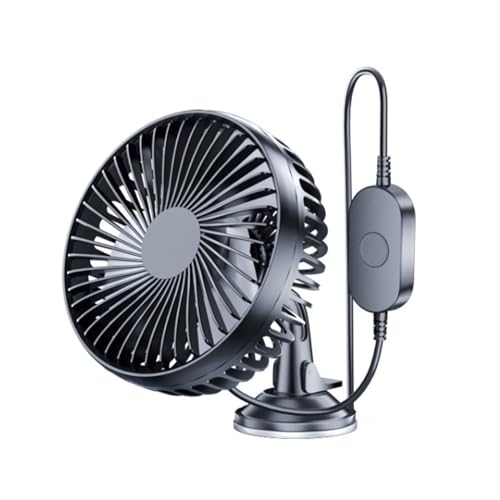 Auto Ventilator, USB 12V Universal-Kfzventilator 3 Geschwindigkeitsstufen, 360 Drehbare Einstellbare Geschwindigkeiten für Tischventilator für Zuhause, Büro, Kinderwagen, Camping