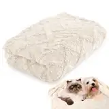 Neerow Hundedecke, 100x150 cm Katzendecke Sofa, Hunde Decke Waschbar, Fleece Haustier Decke Flauschig für Kleine und Mittelgroße Hunde, Katzen Kuscheldecke (Beige)