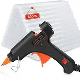 Crenova Heißklebepistole Klebepistole + 60 Mini Heißklebesticks Transparente Klebesticks für DIY Kleine Handwerk und schnelle Reparaturen in Haus & Büro, 20Watt Klebepistolen