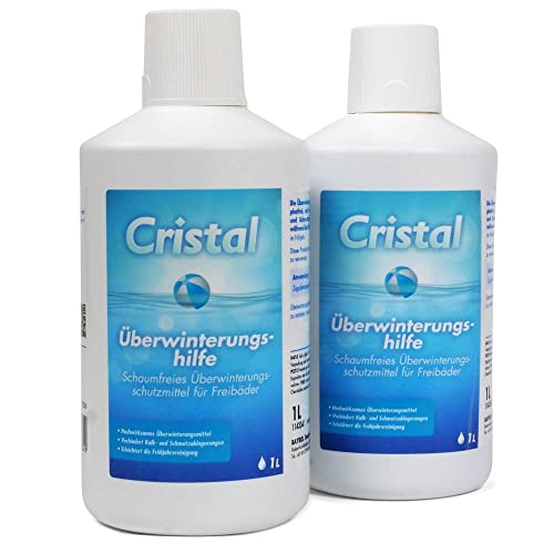 CRISTAL Pool Wintermittel 2 Liter – Hochwirksames Überwinterungsmittel für 40 m³ – Einfache Winterpflege ohne Ablassen Algen- und Kalkschutz