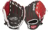 Rawlings Unisex-Erwachsene Spieler Players Baseballhandschuh für Jugendliche, 25,4 cm, Dark Shadow/Rot/Weiß, 10"