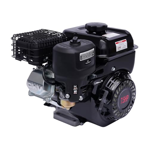 Qussse Benzinmotor 7.5PS 4 Takt Benzin Einzylindermotor Standmotor Kartmotor Industriemotor Ersatzmotor Luftkühlung Motor 3600 U/min, Schwarz