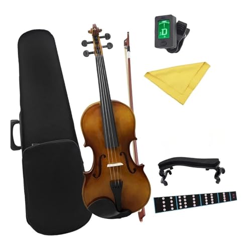 Violinenset Violine In Voller Größe Mit Lindenholzdecke Originalkoffer Bogensaiten Schulterstütze Stimmtuch(1/4)