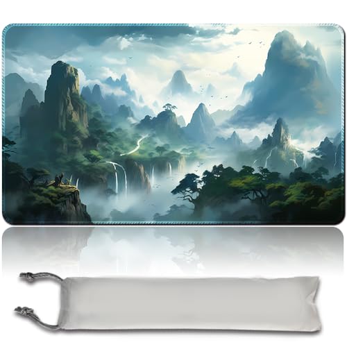 Brettspiel MTG Playmat + Freie wasserdichte Tasche, Genähte Kanten,Card Enthusiasten TCG Playmat Mouse Pad MTG Spielmatten Mit Zonen (Original Playmat) (No Zone,Unclaimed Territory)