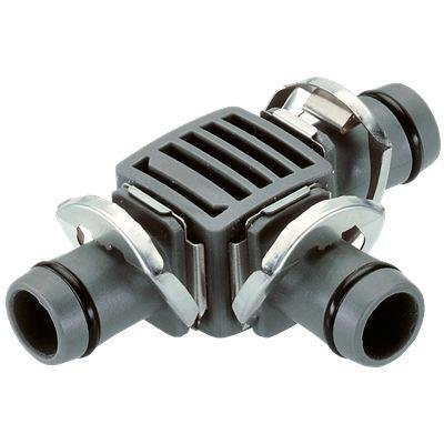 Gardena T-Stück 13 mm, 2 Stück, Grau, Abzweigstück, Rohrabzweigstück