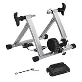 HOMCOM Rollentrainer Fahrradtrainer Fahrrad Heimtrainer Fahrrad Übung Magnetbremse klappbar verstellbar 26"-28" oder 700C Stahl Silber 54,5 x 47,2 x 39,1 cm