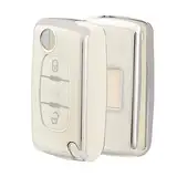 OFFCURVE Autoschlüssel Hülle Schlüsselhülle, Schlüsselcover TPU Autoschlüssel Schutzhülle 2/3 Tasten für Peugeot 106 207 308 Expert Partner Citroen C2 C3 C4 Grand Picasso Fiat Scudo Ulysse