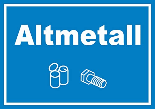 HB-Druck Altmetall Mülltrennung Schild Text Symbol Blech Dose Schraube waagerecht A3 (297x420mm)