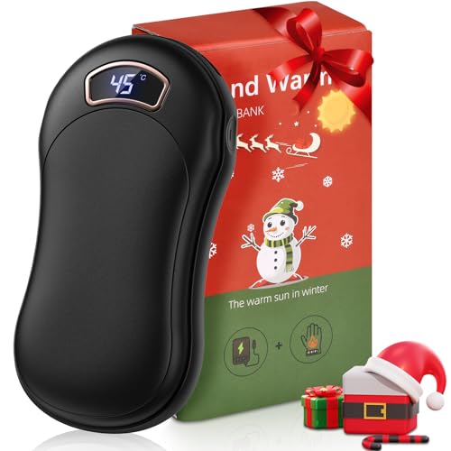 Handwärmer Elektrische 10000mAh Tragbare Taschenwärmer USB Powerbank, Wiederaufladbar Handwärmer Temperatureinstellung 40~60℃ Fortsetzung 15 Stunde für Outdoor-Sport, Geschenk für Frauen, Männer