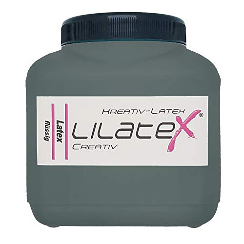 Lilatex 1 Liter farbiges Flüssiglatex/Farblatex/Latexmilch - dünnflüssiges Naturlatex (schwarz)