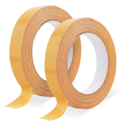 2 Stück Doppelseitiges Klebeband 20M, Doppelseitiges Klebeband Extra Stark Handreißbar,Teppichklebeband Doppelseitig, Klebeband Doppelseitig Hohe Haftkraft für Metall, Kunststoff, Pappe, Holz