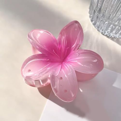 Ei-Blume Haarklammer für Dickes Dünnes Haar,1 Stück rutschfeste Acryl niedliche Blumen Haarspangen Große Haarklammern für Frauen Mädchen Haarstyling Strand Party Pool Urlaub Zubehör (C, One Size)