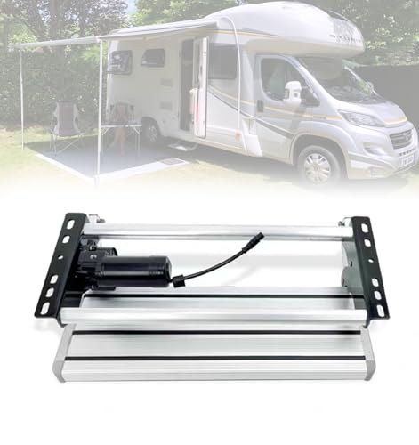 Aluminiumlegierung Wohnmobil & wohnwagen Trittstufe Manuell/Automatisch – Klappbare Einstiegshilfe mit 150KG Tragfähigkeit, Anti-Rutsch Design für Camping, Wohnwagen & SUV(Einzelstufige elektrische St