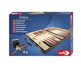 Noris 606101712 - Deluxe Backgammon, der Spieleklassiker im handlichen Koffer in edler Ausführung - auch für unterwegs geeignet, ab 8 Jahren, Meerkleuren