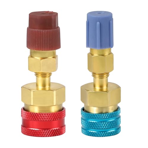 DBREAKS R1234yf-auf-R134a-Adapter, Messing Schnellkupplungssatz, High/Low Side Schnellkupplung Adapter, R1234yf-Kältemittel-Nachfüllsatz, für AC-Aufladung, Auto KFZ Klimaanlagen Adapter