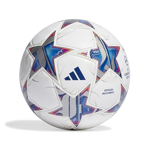 adidas Unisex – Erwachsene UCL Pro Ball, White/Silvmt/Brcyan/R, 5