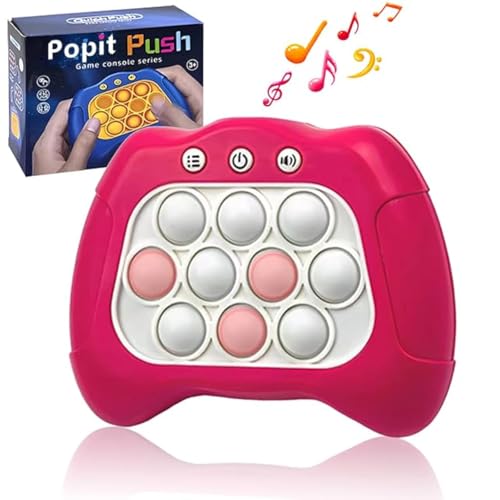 Schnelle Push Blasen Spielkonsole|Button Puzzle Pop Light up Spiel|Dekompression Breakthrough Puzzle Game Machine|Sensorische Zappelspielzeug für Autismus,Hand Eye Koordinierungsspiel (pink)