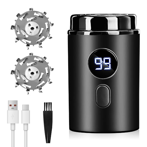 Elektrischer Mini Rasierer, Tragbarer Elektrischer Mini-Rasierer, Mini Portable Electric Shaver, IPX7 Wasserdichter Elektrorasierer Herren 2 In 1 Kabellos Für Gesicht Nass Und Trockenrasierer (Grau)