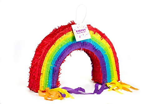 Trendario Pinata Regenbogen - Ideal zum Befüllen mit Süßigkeiten und Geschenken - Piñata Regen Bogen für Kindergeburtstag Spiel