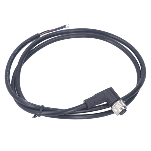 FTVOGUE M12 Elektrisches Kabel, Weiblicher Stecker mit LED, 4 Pin 3,2ft Aviation Verkabelung für vor Ort Geräteanschlussanschlüsse