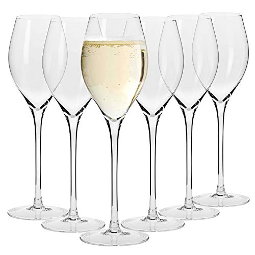 Krosno Champagnergläser Prosecco-Gläser | Set von 6 | 280 ML | Harmony Kollektion | Sektgläser Sektflöten | Perfekt für zu Hause, Restaurants und Partys | Spülmaschinenfest
