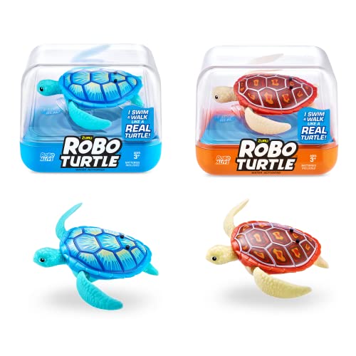 Robo Turtle Roboter-Schwimmschildkröte (2er Pack, Orange & Blau)