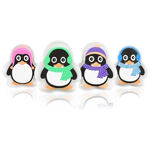 Nordstern Taschenwärmer Handwärmer Pinguin 4er Pack - Wiederverwendbare Taschenheizkissen Wärmekissen für Kinder und Erwachsene - 9 x 9 cm (Pinguin II, Einheitsgröße)