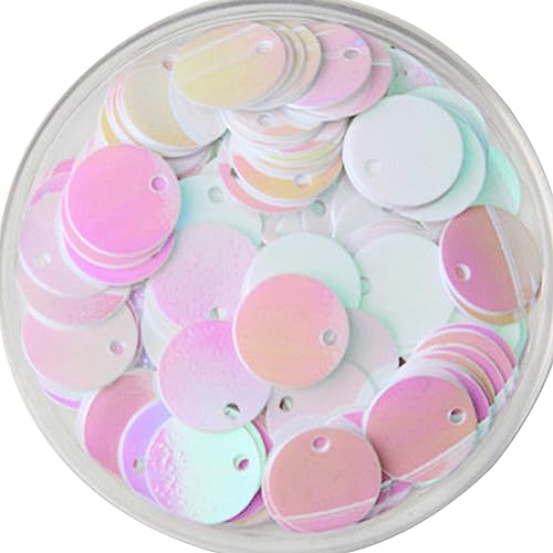 Cozylkx 150 Stück 10 mm Flache Runde Pailletten Mit Loch, DIY-Handwerk, PVC-Paillettenflocken, Große Schillernde Pailletten Zum Nähen, Sticken, Kleidermachen