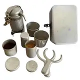 Wrohto Pour Over Coffee Kit, Vintage Style Portable Brewer Set, Compact Collectible for Outdoor Adventures, Ideal for Camping Trips, Travel Mornings, Home Kitchen Use, 14.0x9.0x6.0 cm