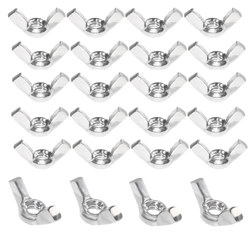 GIVIHGETI 90 Stück Flügelmutter M6 Flügelmuttern Edelstahl 304 Flügelschrauben Wing Nut Metric Thread für Heimwerker DIY Tools elektronische Geräte Hardware
