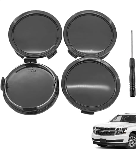 IUSOT Radnabenkappen, 4 Stück Nabendeckel 75mm, ABS Felgendeckel mit 1 Schraubendreher, Ideal für Autos, Robuste Radnabenabdeckung, Ideal Ersatzteile für Radkappen und Felgen
