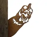 Bornhöft Gartenstecker Baumstecker Metall Rost rostige Gartendeko Edelrost Hahn Henne Hühner rostige Deko