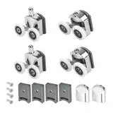 4 Stück Duschtürrollen für Duschtüren, 23mm Duschkabine Rollen für Schiebetüren, Laufrollen Duschtürräder für Schiebetür Glas Badezimmer(2 oben + 2 unten)