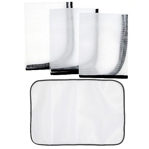 JZK 4 x schützendes Bügelnetz, hitzebeständiges Netz-Bügeltuch, 40 x 60 cm, Bügelschutz für einfaches Bügeln und Schutz für Zuhause und Wäsche