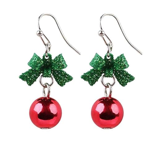 Ohrringe Weihnachten, Weihnachtsohrringe Damen Schleife Glocke Christmas Earrings Niedlich Weihnachtsschmuck Weihnachts Ohrringe, für Damen Mädchen Weihnachts Neujahrs Styling Accessoires