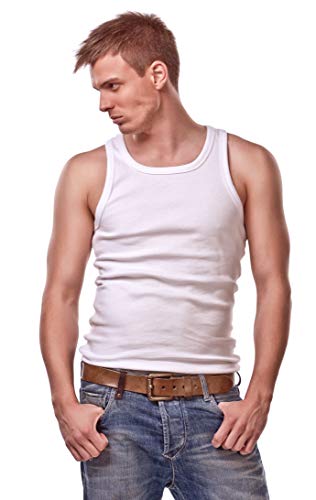 Cocain underwear 2 Herren Unterhemden Achselhemd 100% Baumwolle weiß Feinripp Gr. 8/XXL Kochfest Trocknergeeignet