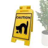 Funny Cat Yard Schild - schwarze Katze Warn Dekoration, humorvolles Haustier -Gag -Zeichen | Schrulliger Tierkotzschild für Gartenschreibtisch Geschenk, Erbrochene Marker für Hundezone Rasen