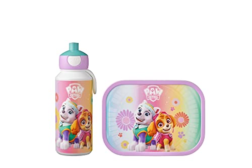 Mepal - Lunch-Set Campus - Lunch-Set für Kinder mit Pop-up Trinkflasche & Lunch Box - Lunch-Set für die Schule oder unterwegs - Spülmaschinenfest & BPA-frei - 400 ml + 750 ml - Paw Patrol Girls