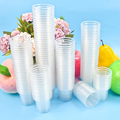 SLTAXAR 300 Stück Schnapsgläser Plastik Schnapsbecher 2cl/ 20ml Shotgläser Plastik Stamperl 2cl Plastikbecher Schnaps Transparente Shot Becher Plastik 2cl Trinkbecher Kurz für Party Spaß Hochzeiten