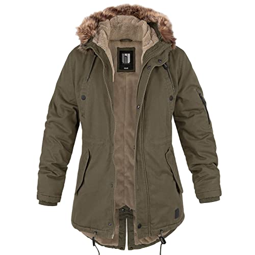 bw-online-shop Ladies Fishtail Winterparka mit Futter oliv - S